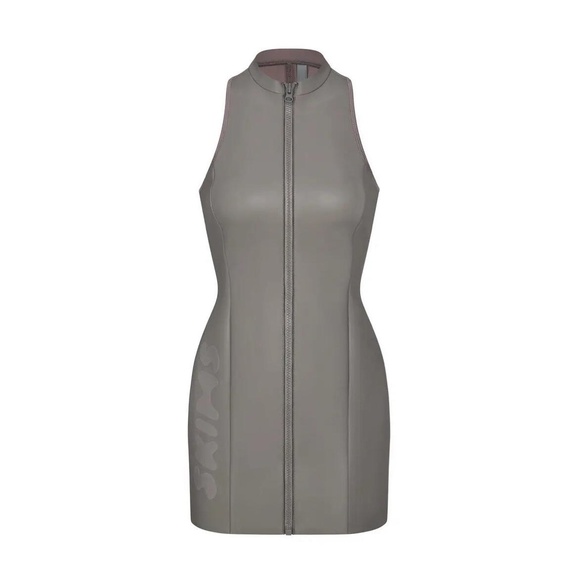NWT SKIMS Rubberized Scuba Swim Mock Neck Dress Size Small